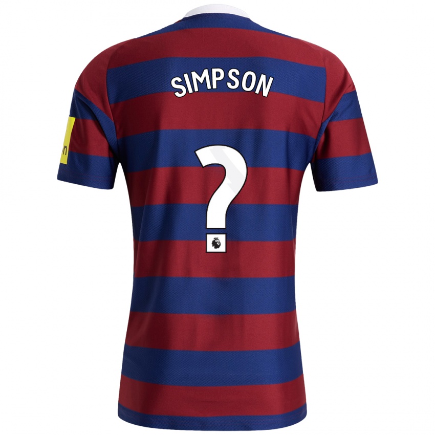 Niño Camiseta James Simpson #0 Burdeos Azul Marino 2ª Equipación 2024/25 La Camisa México