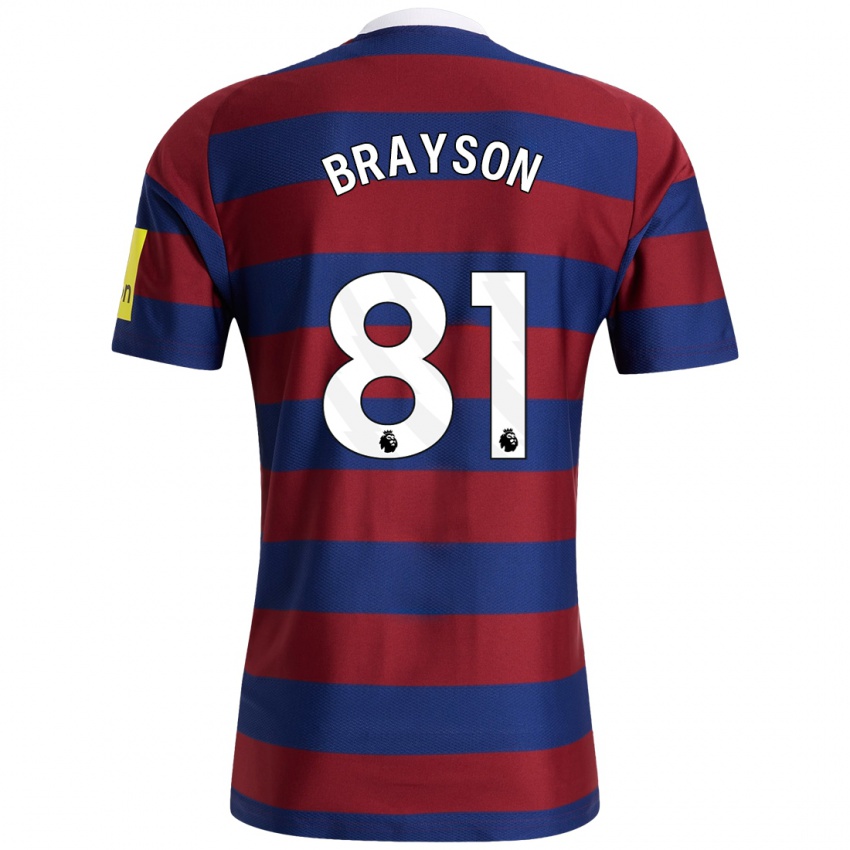 Niño Camiseta Joe Brayson #81 Burdeos Azul Marino 2ª Equipación 2024/25 La Camisa México