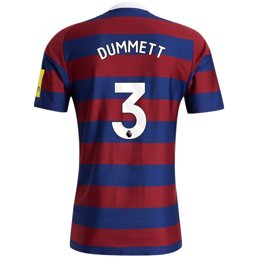 Niño Camiseta Paul Dummett #3 Burdeos Azul Marino 2ª Equipación 2024/25 La Camisa México