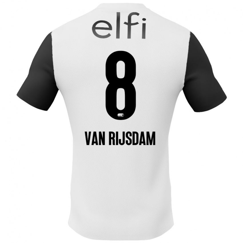 Niño Camiseta Julian Van Rijsdam #8 Blanco Negro 2ª Equipación 2024/25 La Camisa México