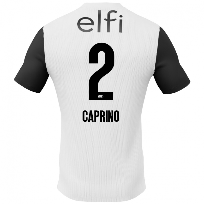 Niño Camiseta Ginia Caprino #2 Blanco Negro 2ª Equipación 2024/25 La Camisa México