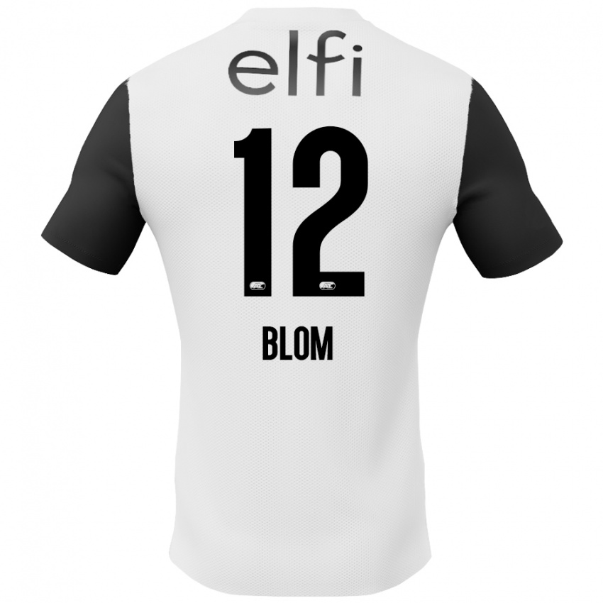 Niño Camiseta Robin Blom #12 Blanco Negro 2ª Equipación 2024/25 La Camisa México