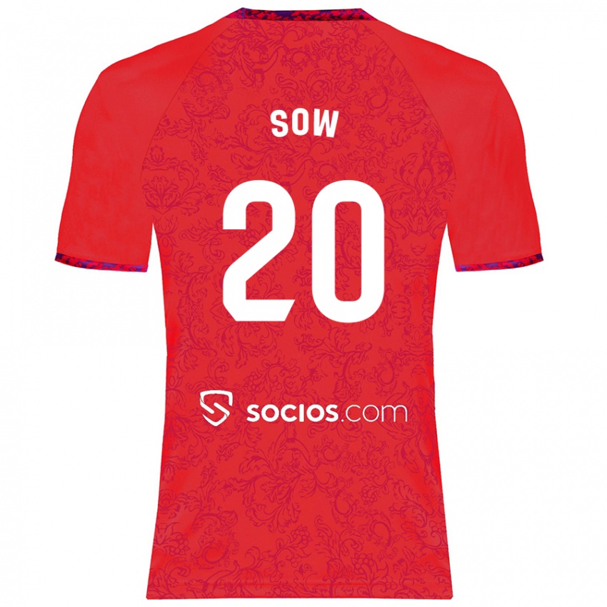 Niño Camiseta Djibril Sow #20 Rojo 2ª Equipación 2024/25 La Camisa México