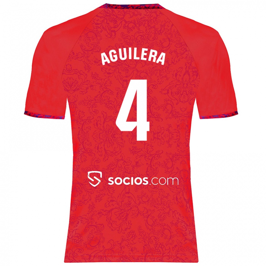 Niño Camiseta Juanan Aguilera #4 Rojo 2ª Equipación 2024/25 La Camisa México