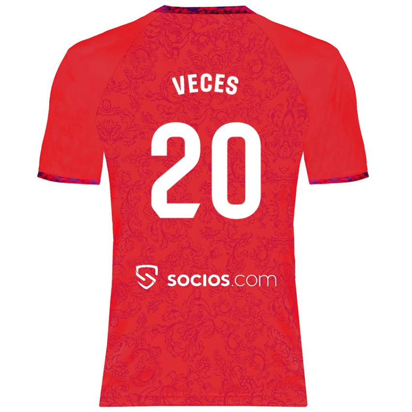 Niño Camiseta Sergio Veces #20 Rojo 2ª Equipación 2024/25 La Camisa México