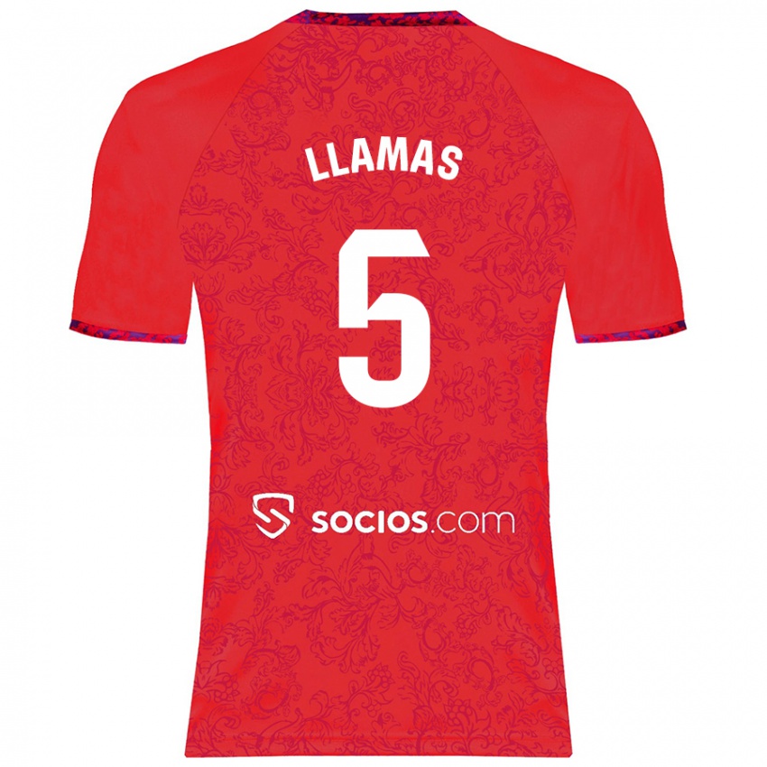 Niño Camiseta Eva Llamas Hernández #5 Rojo 2ª Equipación 2024/25 La Camisa México