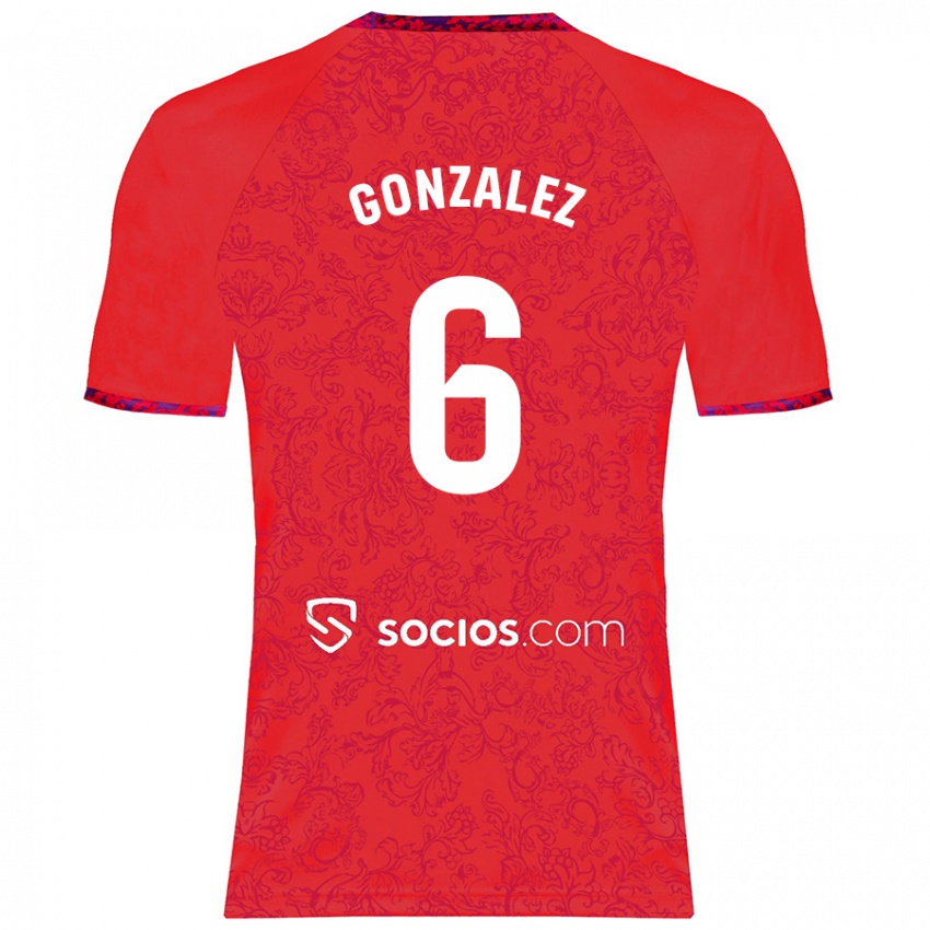 Niño Camiseta Pamela González #6 Rojo 2ª Equipación 2024/25 La Camisa México