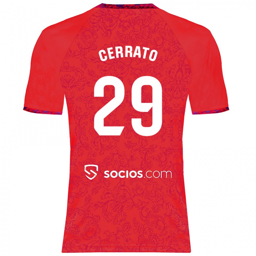 Niño Camiseta Alba Cerrato Izquierdo #29 Rojo 2ª Equipación 2024/25 La Camisa México