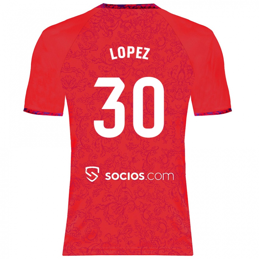 Niño Camiseta Alba López #30 Rojo 2ª Equipación 2024/25 La Camisa México