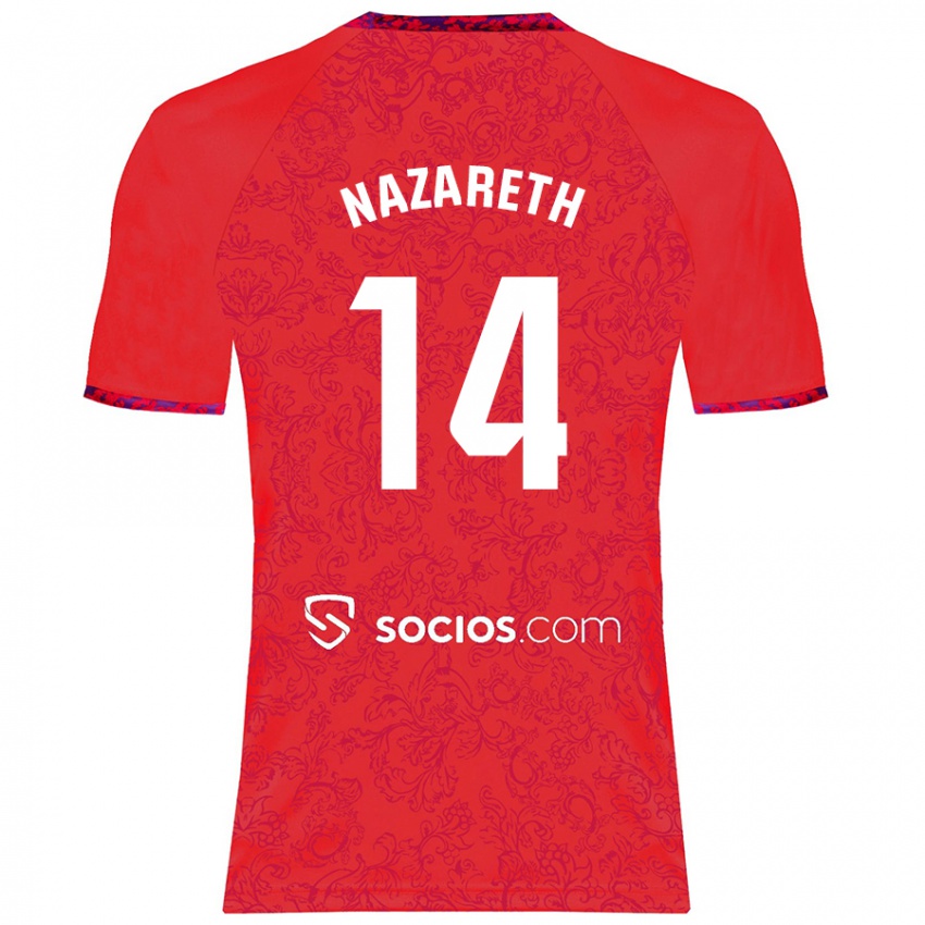 Niño Camiseta Nazaret Martín #14 Rojo 2ª Equipación 2024/25 La Camisa México