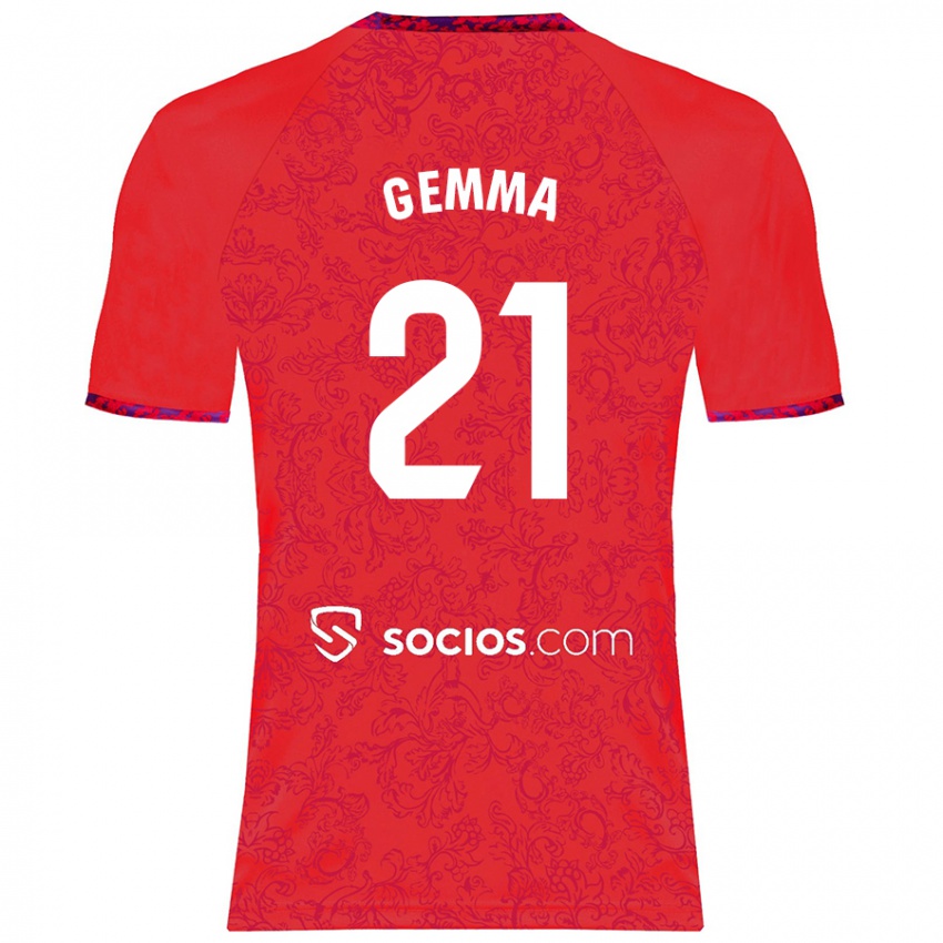 Niño Camiseta Gemma Gili Giner #21 Rojo 2ª Equipación 2024/25 La Camisa México