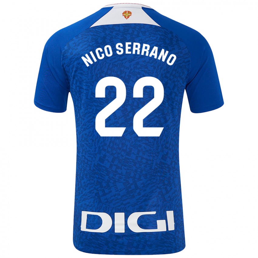 Niño Camiseta Nico Serrano #22 Azul Real 2ª Equipación 2024/25 La Camisa México