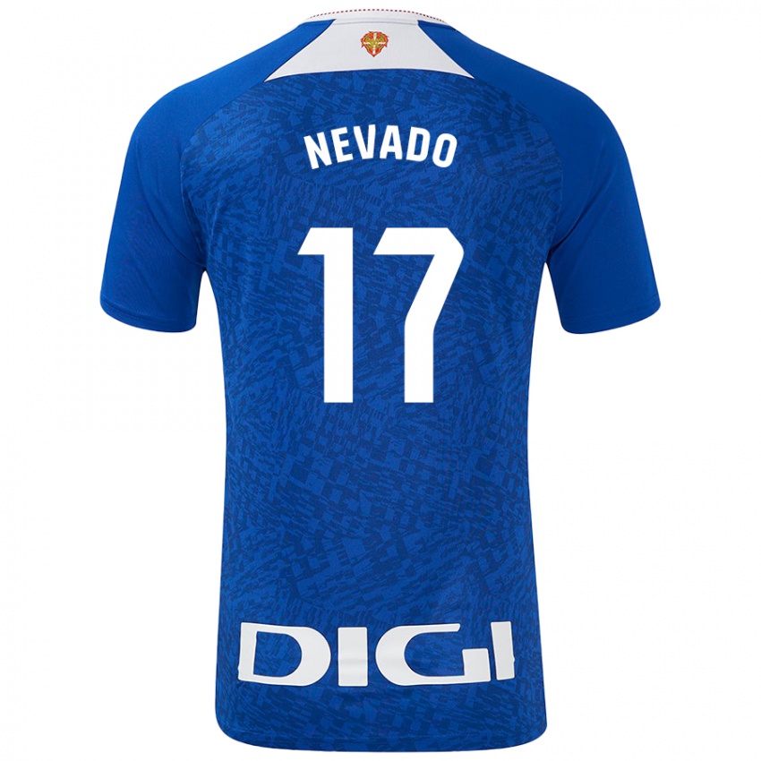 Niño Camiseta Nerea Nevado Gómez #17 Azul Real 2ª Equipación 2024/25 La Camisa México