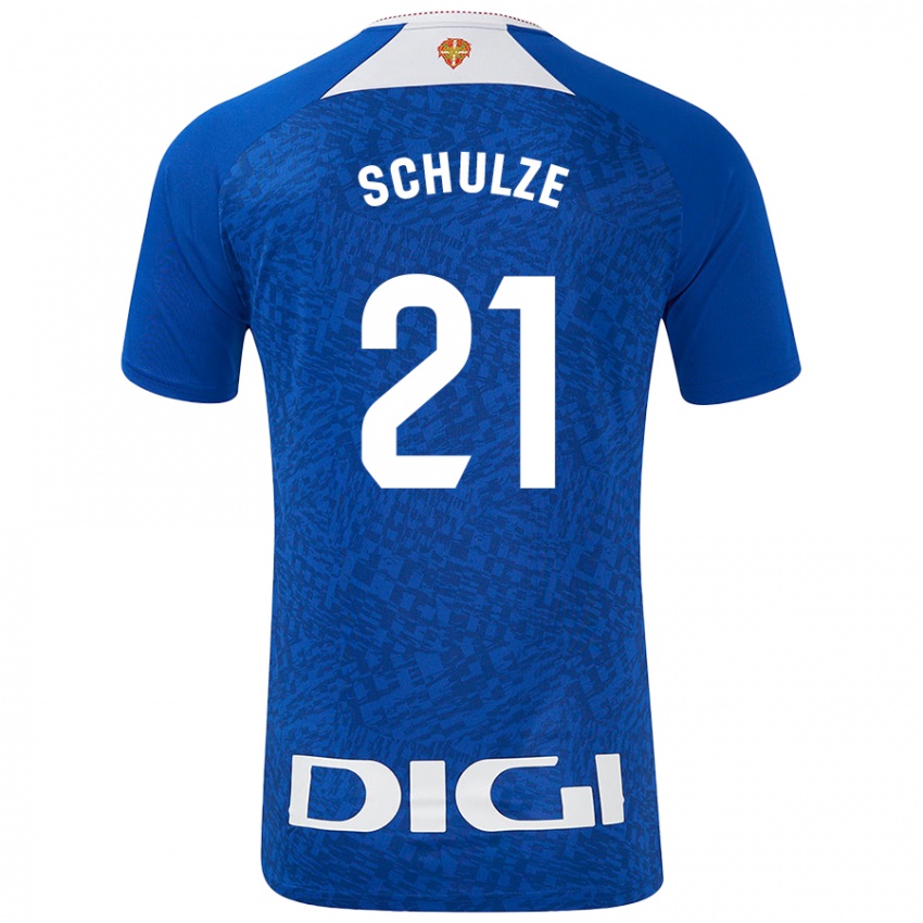 Niño Camiseta Bibiane Schulze #21 Azul Real 2ª Equipación 2024/25 La Camisa México