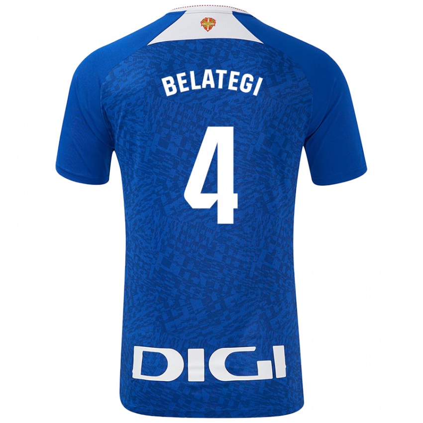 Niño Camiseta Danel Belategi #4 Azul Real 2ª Equipación 2024/25 La Camisa México