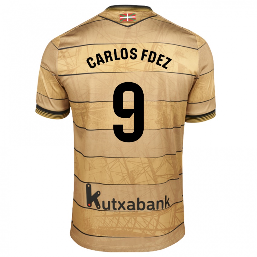 Niño Camiseta Carlos Fernández #9 Marrón 2ª Equipación 2024/25 La Camisa México