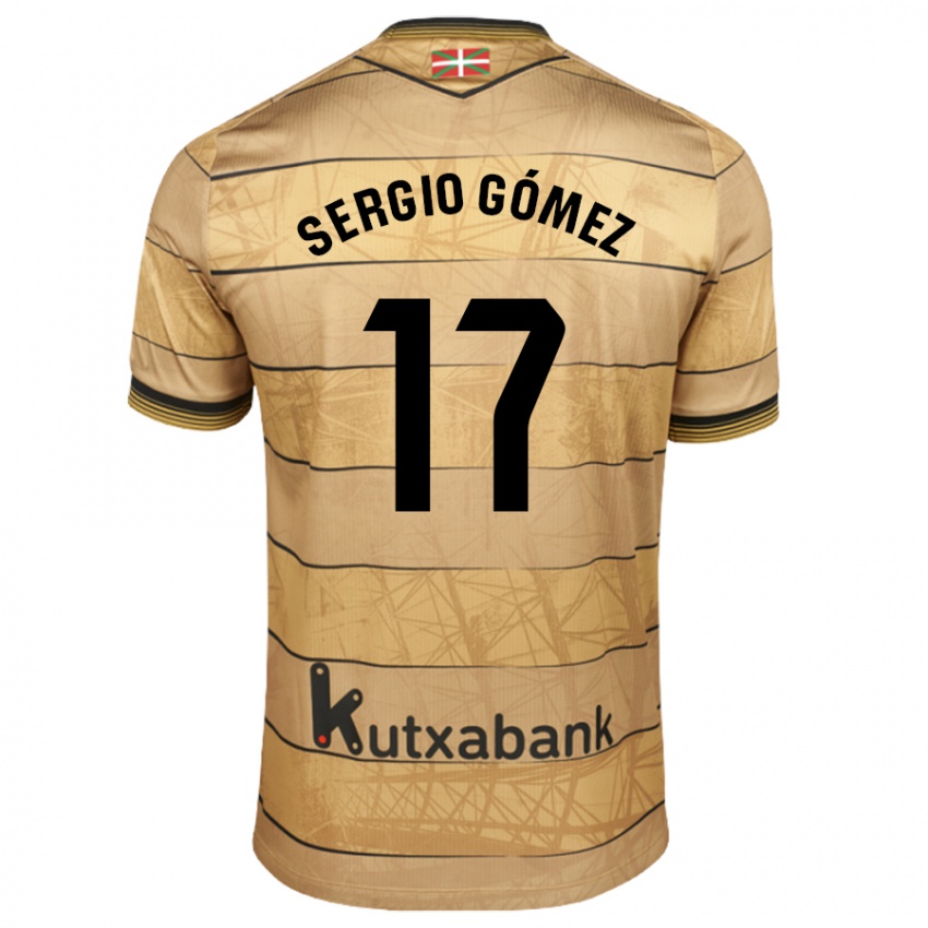 Niño Camiseta Sergio Gómez #17 Marrón 2ª Equipación 2024/25 La Camisa México