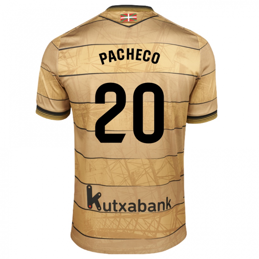 Niño Camiseta Jon Pacheco #20 Marrón 2ª Equipación 2024/25 La Camisa México