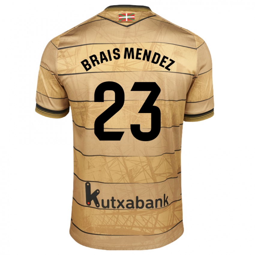 Niño Camiseta Brais Méndez #23 Marrón 2ª Equipación 2024/25 La Camisa México