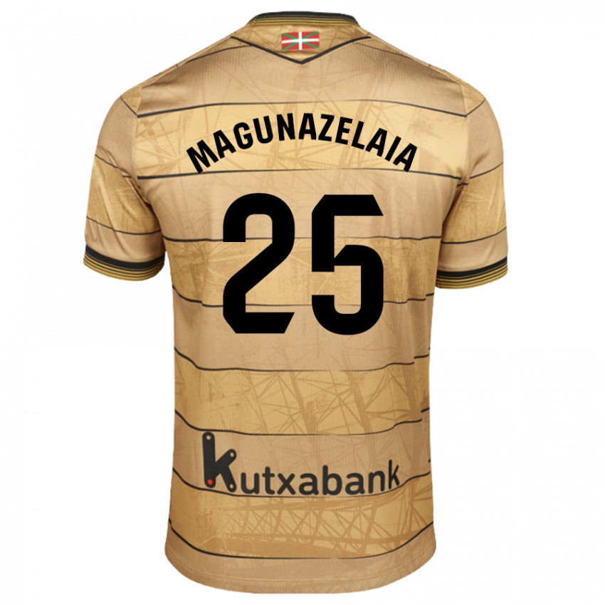 Niño Camiseta Jon Magunazelaia #25 Marrón 2ª Equipación 2024/25 La Camisa México