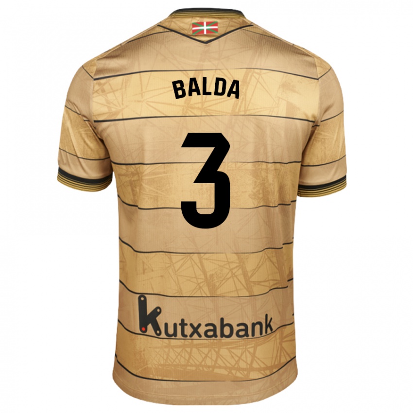 Niño Camiseta Jon Balda #3 Marrón 2ª Equipación 2024/25 La Camisa México