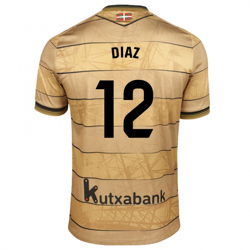 Niño Camiseta Ekain Díaz #12 Marrón 2ª Equipación 2024/25 La Camisa México