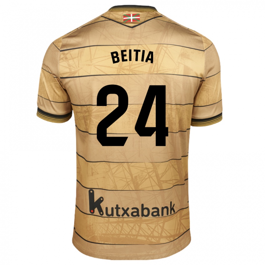 Niño Camiseta Luken Beitia #24 Marrón 2ª Equipación 2024/25 La Camisa México