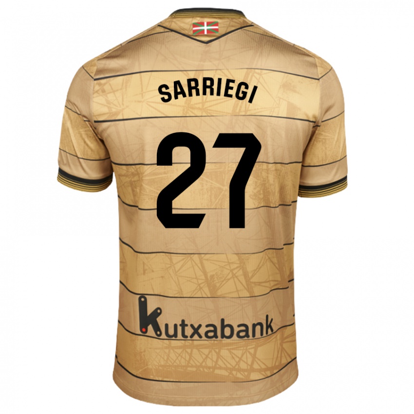 Niño Camiseta Nora Sarriegi #27 Marrón 2ª Equipación 2024/25 La Camisa México