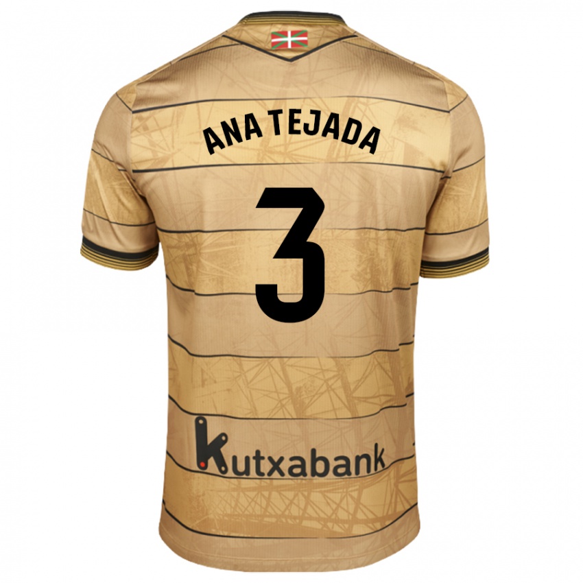 Niño Camiseta Ana Tejada Jiménez #3 Marrón 2ª Equipación 2024/25 La Camisa México