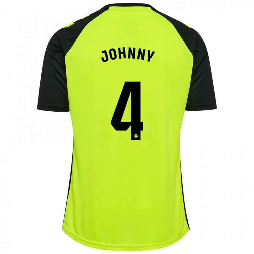 Niño Camiseta Johnny Cardoso #4 Amarillo Fluorescente Negro 2ª Equipación 2024/25 La Camisa México