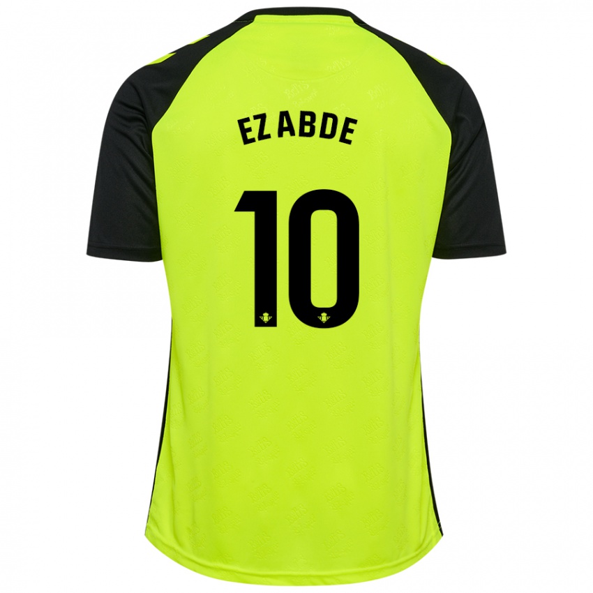 Niño Camiseta Abde Ezzalzouli #10 Amarillo Fluorescente Negro 2ª Equipación 2024/25 La Camisa México