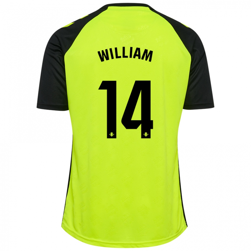 Niño Camiseta William Carvalho #14 Amarillo Fluorescente Negro 2ª Equipación 2024/25 La Camisa México