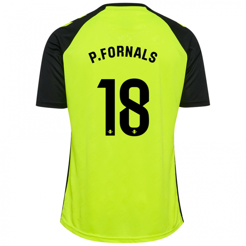 Niño Camiseta Pablo Fornals #18 Amarillo Fluorescente Negro 2ª Equipación 2024/25 La Camisa México