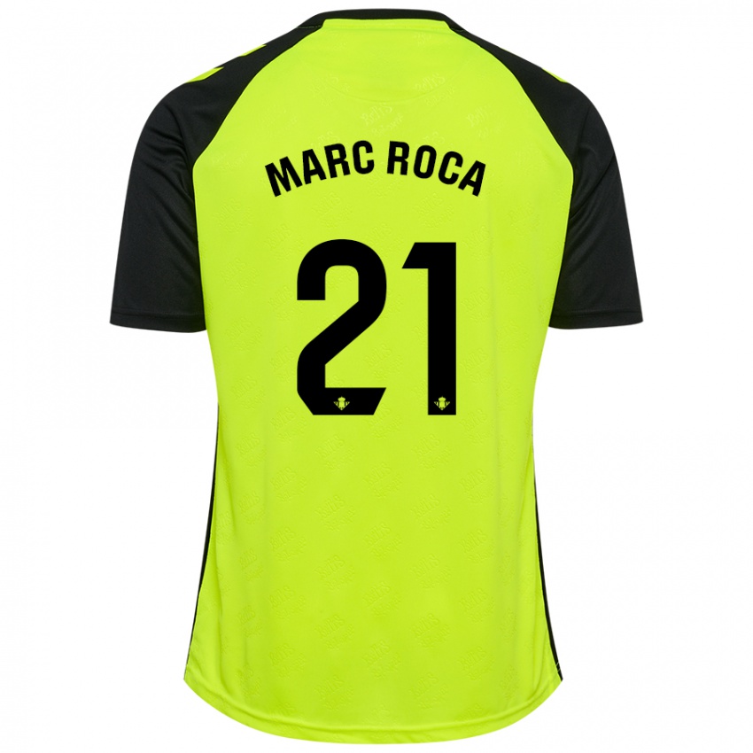 Niño Camiseta Marc Roca #21 Amarillo Fluorescente Negro 2ª Equipación 2024/25 La Camisa México