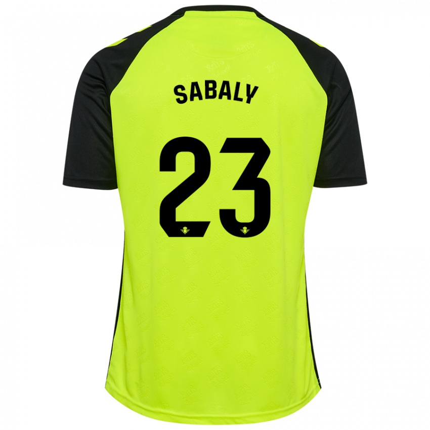 Niño Camiseta Youssouf Sabaly #23 Amarillo Fluorescente Negro 2ª Equipación 2024/25 La Camisa México