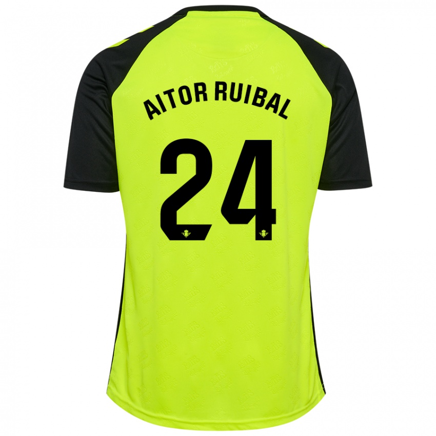 Niño Camiseta Aitor Ruibal #24 Amarillo Fluorescente Negro 2ª Equipación 2024/25 La Camisa México