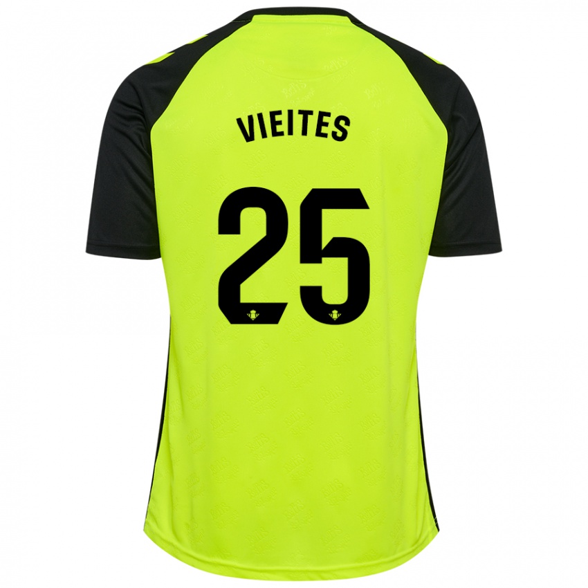 Niño Camiseta Fran Vieites #25 Amarillo Fluorescente Negro 2ª Equipación 2024/25 La Camisa México