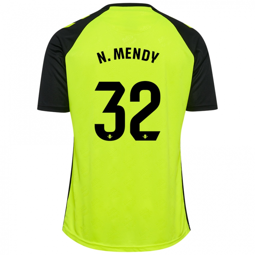 Niño Camiseta Nobel Mendy #32 Amarillo Fluorescente Negro 2ª Equipación 2024/25 La Camisa México