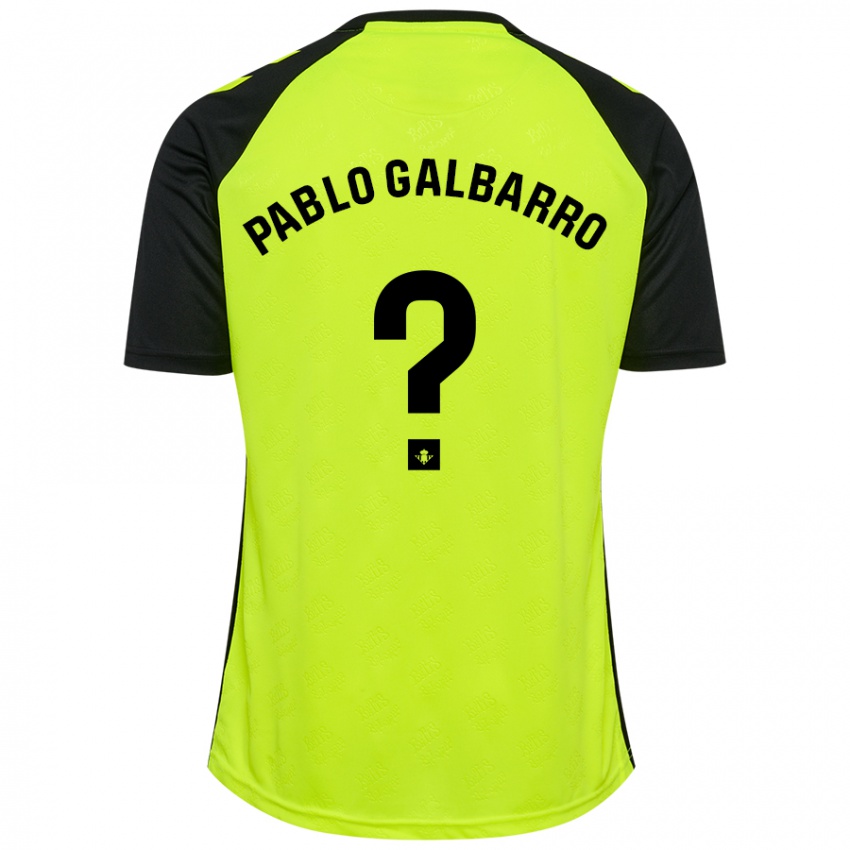 Niño Camiseta Juan Pablo Galbarro #0 Amarillo Fluorescente Negro 2ª Equipación 2024/25 La Camisa México