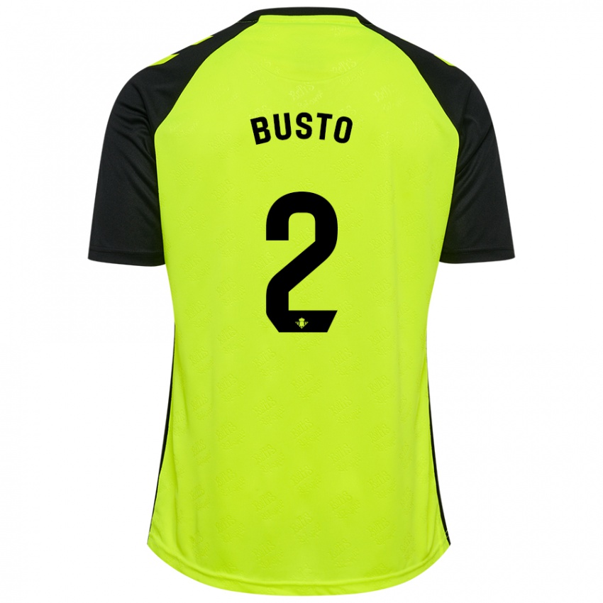 Niño Camiseta Pablo Busto #2 Amarillo Fluorescente Negro 2ª Equipación 2024/25 La Camisa México