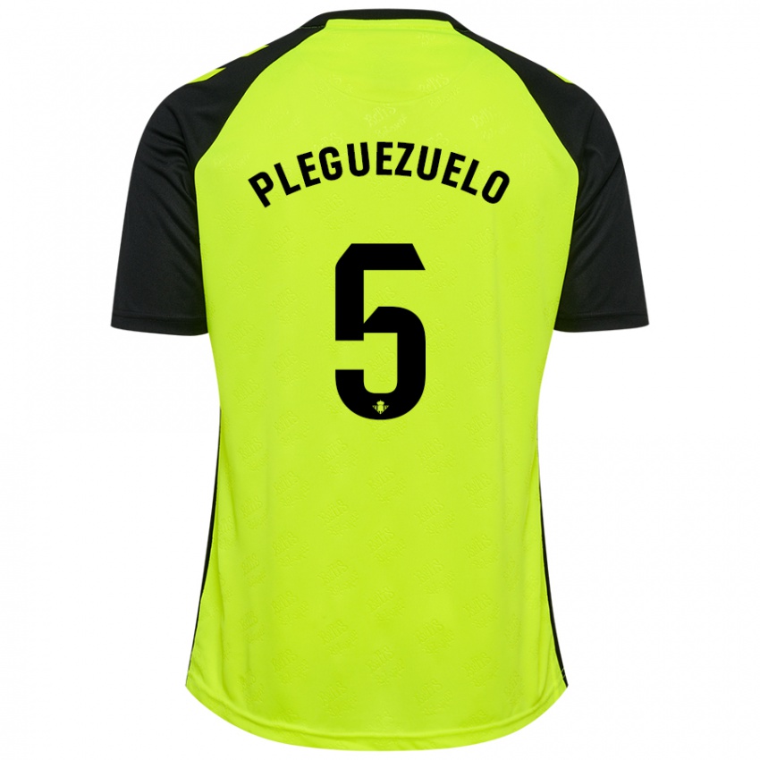 Niño Camiseta Xavi Pleguezuelo #5 Amarillo Fluorescente Negro 2ª Equipación 2024/25 La Camisa México