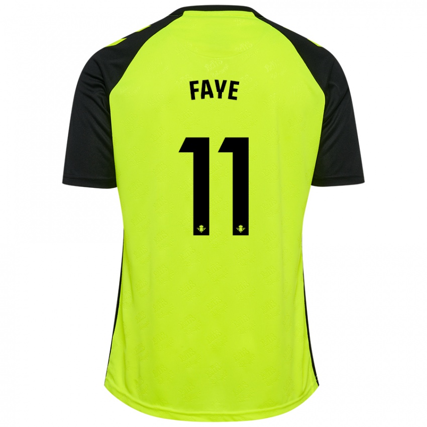 Niño Camiseta Souleymane Faye #11 Amarillo Fluorescente Negro 2ª Equipación 2024/25 La Camisa México