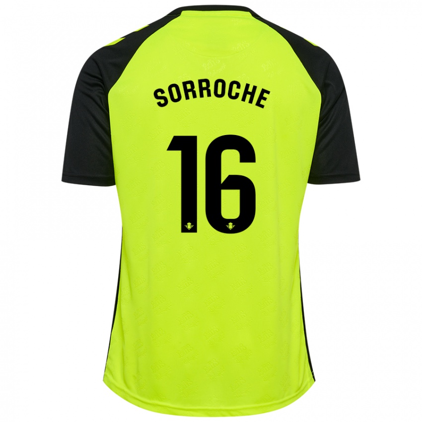 Niño Camiseta Ginés Sorroche #16 Amarillo Fluorescente Negro 2ª Equipación 2024/25 La Camisa México