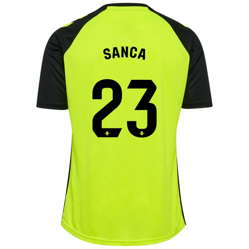 Niño Camiseta Marciano Sanca #23 Amarillo Fluorescente Negro 2ª Equipación 2024/25 La Camisa México