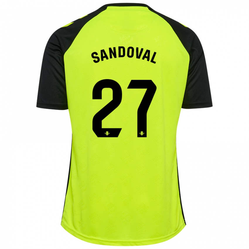 Niño Camiseta Keimer Sandoval #27 Amarillo Fluorescente Negro 2ª Equipación 2024/25 La Camisa México