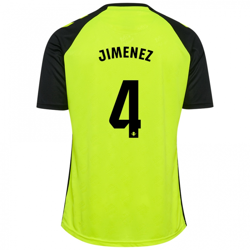 Niño Camiseta María Jiménez Gutiérrez #4 Amarillo Fluorescente Negro 2ª Equipación 2024/25 La Camisa México