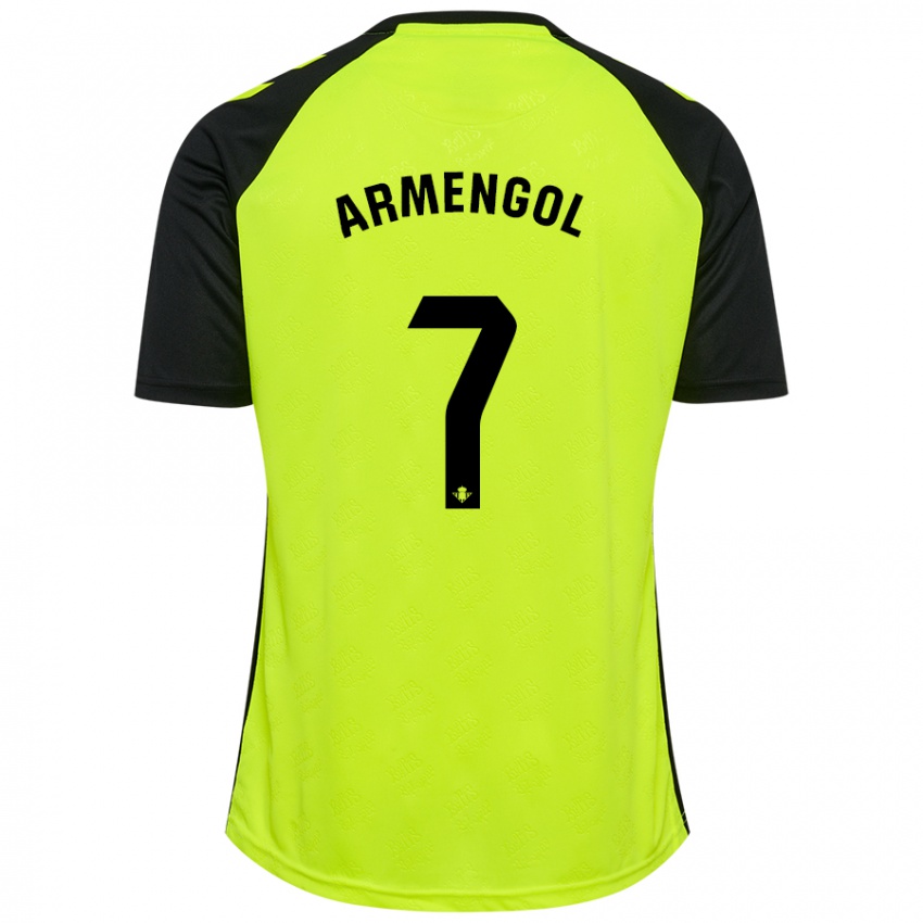 Niño Camiseta Carla Armengol Joaniquet #7 Amarillo Fluorescente Negro 2ª Equipación 2024/25 La Camisa México