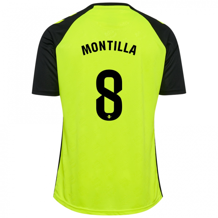 Niño Camiseta Natalia Montilla #8 Amarillo Fluorescente Negro 2ª Equipación 2024/25 La Camisa México