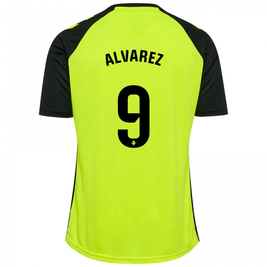 Niño Camiseta Carmen Álvarez Sánchez #9 Amarillo Fluorescente Negro 2ª Equipación 2024/25 La Camisa México