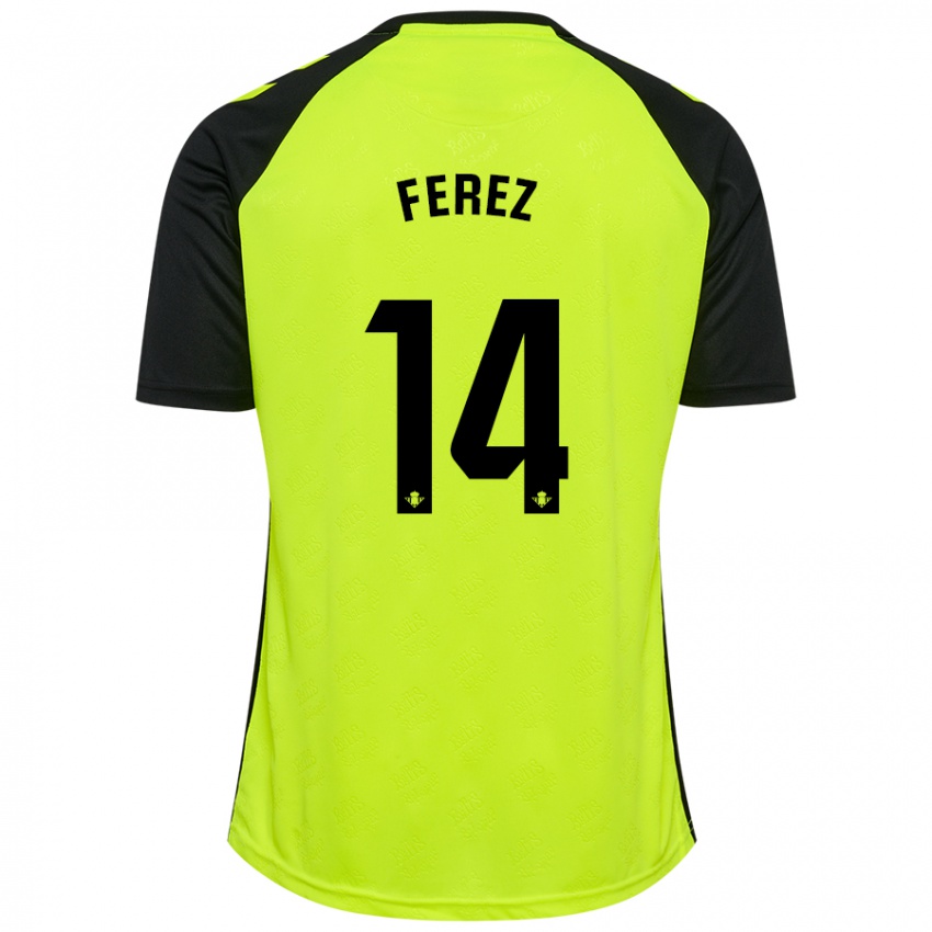 Niño Camiseta Carolina Férez #14 Amarillo Fluorescente Negro 2ª Equipación 2024/25 La Camisa México